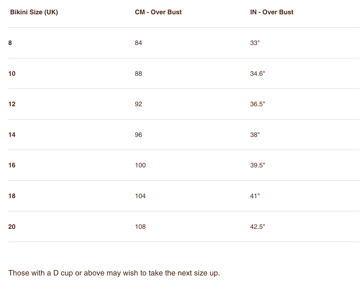 SIZE GUIDE